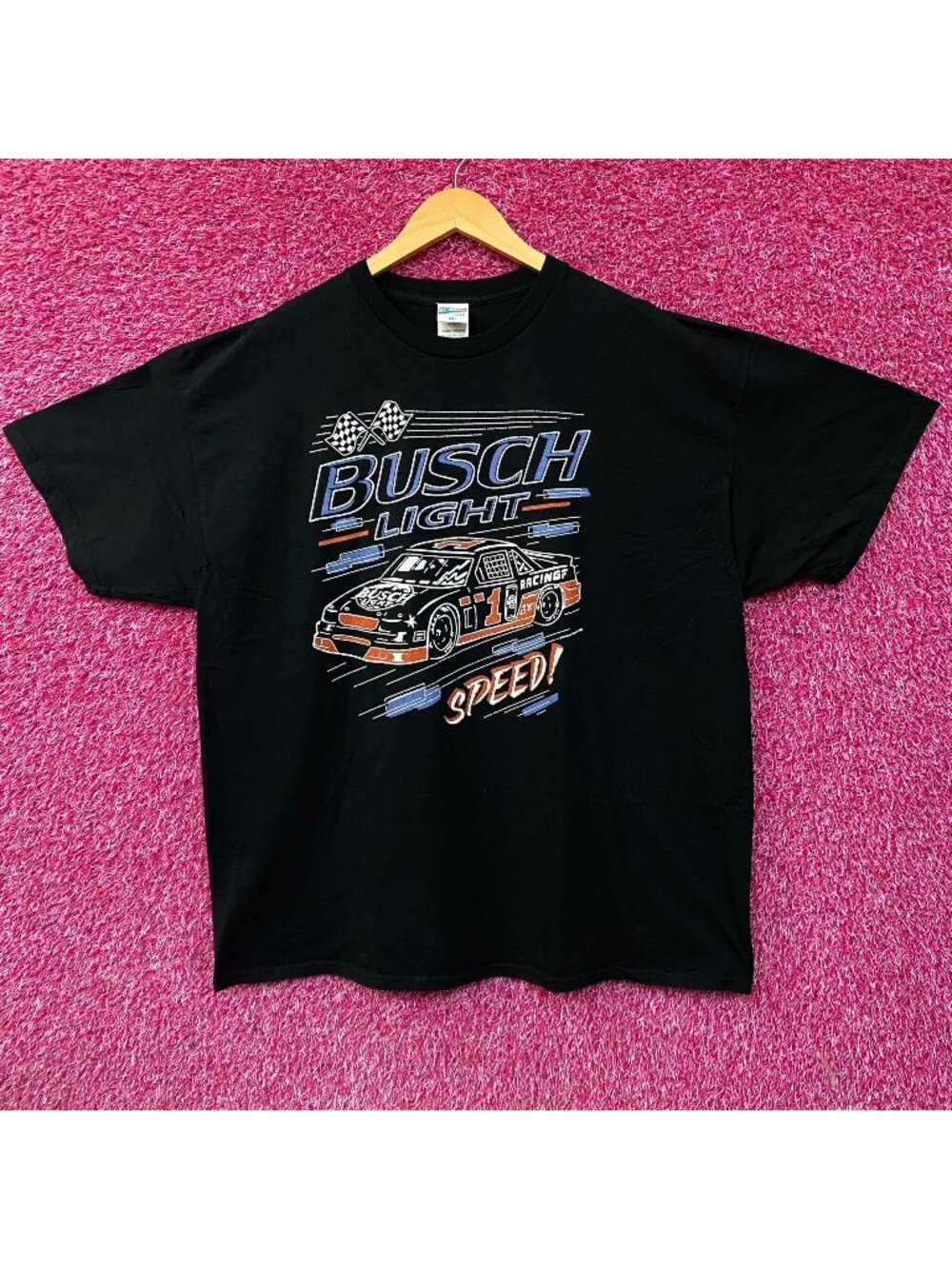 Busch Light Speed Racing Car Graphic Design T-Shirt 2XL